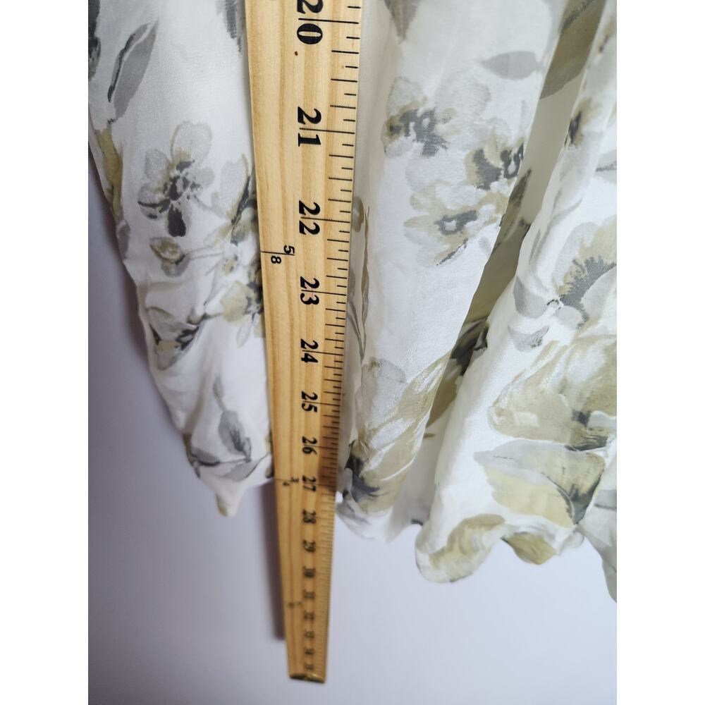 Rosemarine Silk Floral peasant blouse sz L lined flowy romantic cottagecore - Picture 10 of 10